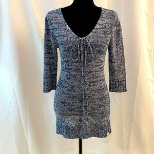 Roxy Blue & White Knit Mini Dress Size Small